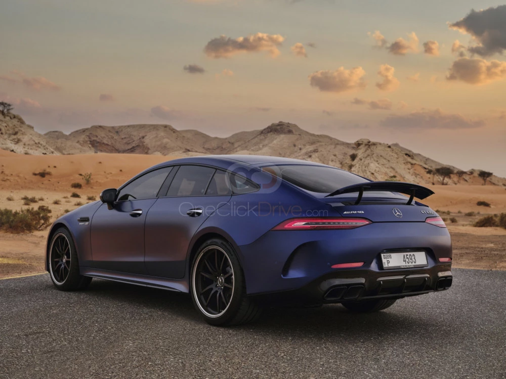 Blue Mercedes Benz AMG GT 63 2020 for rent in Abu Dhabi 7